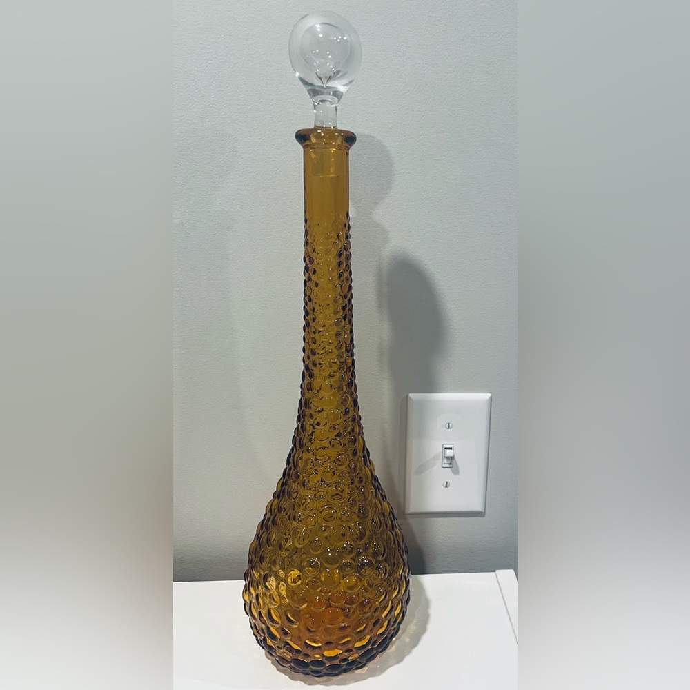 Empoli Amber hobnail genie bottle